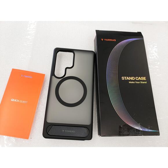 Torras Stand Case For Samsung Galaxy S25 Ultra w kickstand Matte Frost Black - Picture 2 of 12
